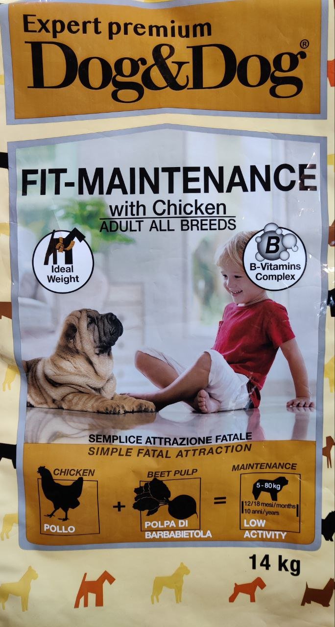 Dog&Dog Expert Premium Fit-Maintenace con Pollo 14Kg